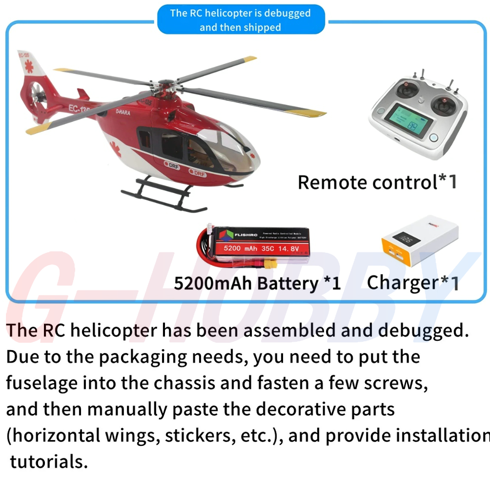FL450 V2 EC135 450 Size Scale Helicopter Four Rotor Blades 6CH GPS with H1 Flight Controller RTF