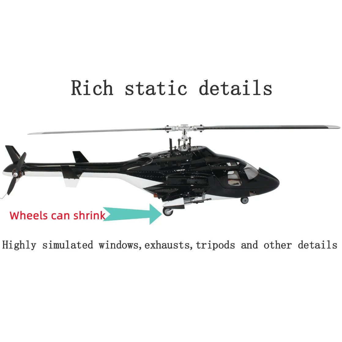 Airwolf 450 Size Helicopter Scale 6CH RC Helicopter GPS with H1 Flight Controlle - G - HOBBY RC OFFICIAL STORE