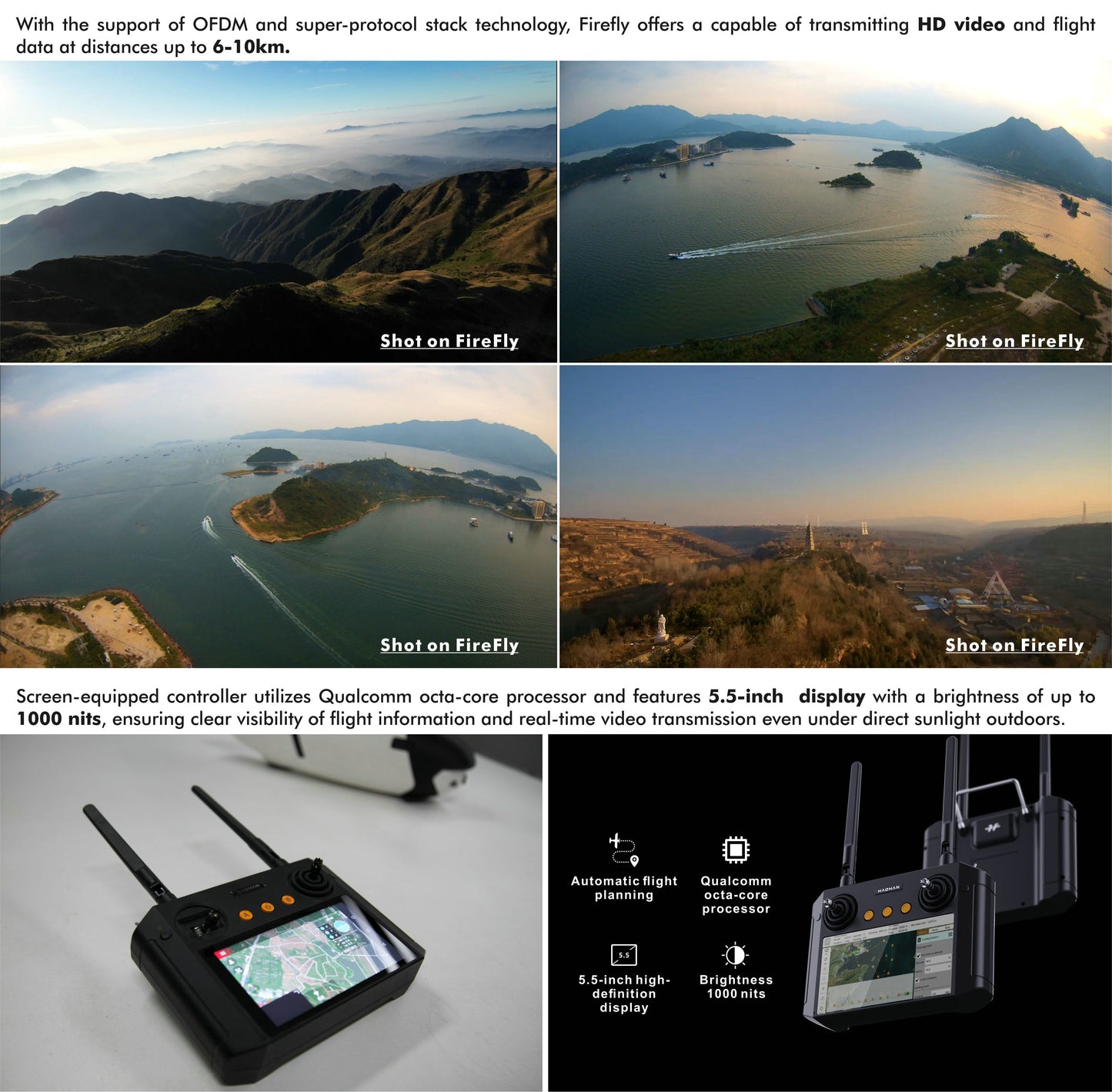 HAOHAN Firefly Modular & Multi-Mount FPV Patrol Drone Support VTOL 1080mm Wingspan EPP RC Airplane Classic