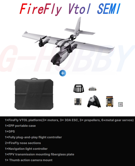 HAOHAN Firefly Modular e Multi-Mount FPV Patrol Drone Suporte VTOL 1080mm Envergadura EPP RC Avião SEMI