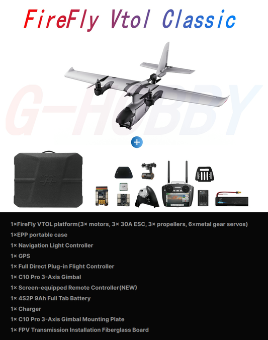 HAOHAN Firefly Modular e Multi-Mount FPV Patrol Drone Suporte VTOL 1080mm Envergadura EPP RC Avião SEMI