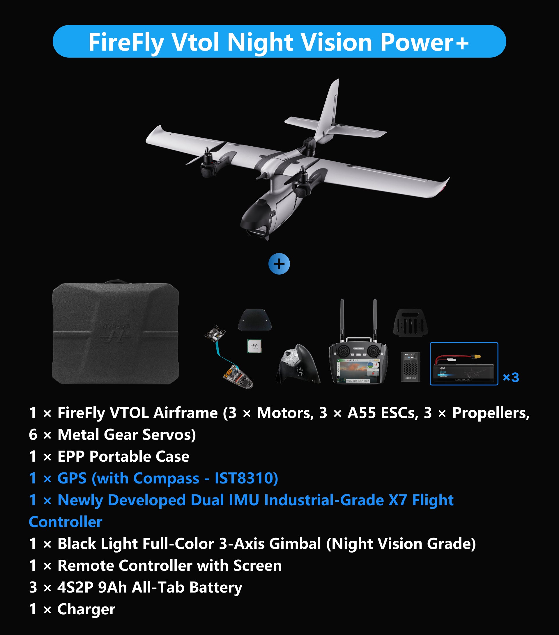 HAOHAN Firefly Modular & Multi-Mount VTOL FPV Airplane Support VTOL 10 ...