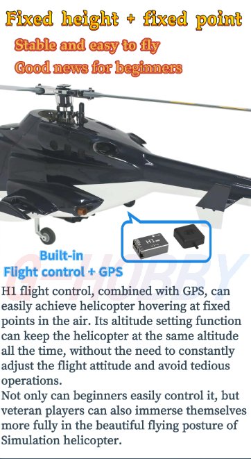 Airwolf 500 Size Helicopter Scale 6CH RC Helicopter GPS with H1 Flight Controlle - G - HOBBY RC OFFICIAL STORE