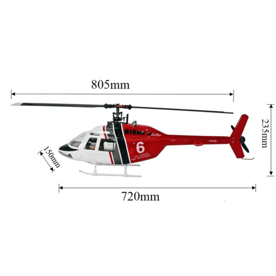Bell 206 450 Size Helicopter Scale Tow Rotor Blades 6CH GPS with H1 Flight Controlle RTF - G - HOBBY RC OFFICIAL STORE