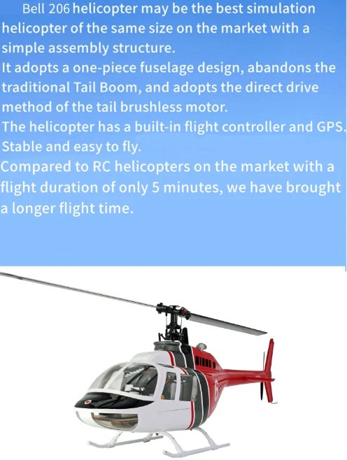 Bell 206 450 Size Helicopter Scale Tow Rotor Blades 6CH GPS with H1 Flight Controlle RTF - G - HOBBY RC OFFICIAL STORE